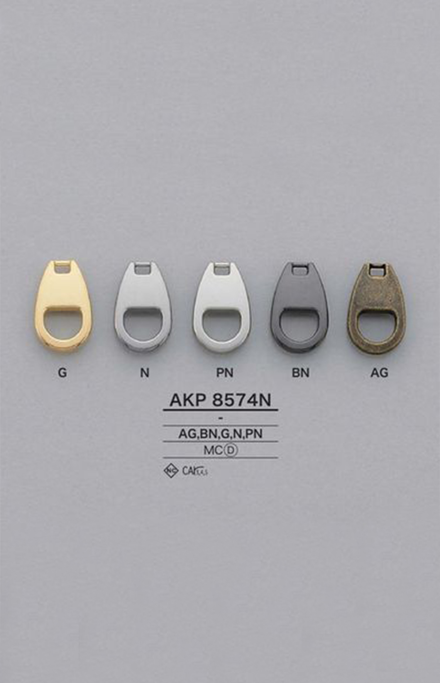 AKP8574N Oval Zipper Point (Pull Tab) IRIS
