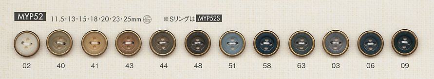MYP52 Elegant Antique Gold 4-hole Polyester Button DAIYA BUTTON
