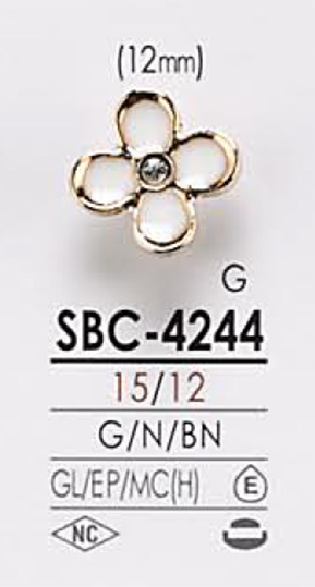 SBC4244 Flower Motif For Dyeing Metal Button IRIS