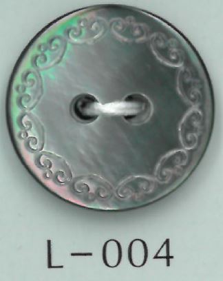 L-004 2-hole Engraved Shell Button Sakamoto Saji Shoten