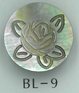 BL-9 Rose-engraved Shell Button With Metal Feet Sakamoto Saji Shoten