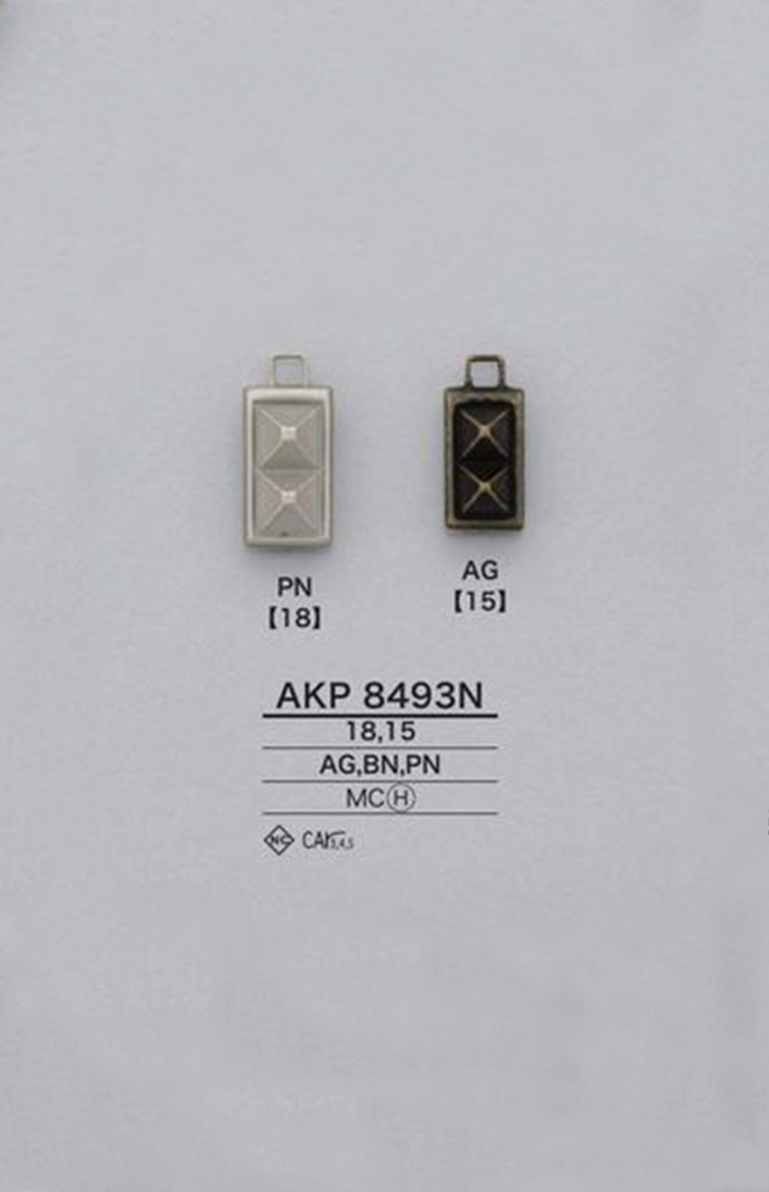 AKP8493N Studs Zipper Point (Pull Tab) IRIS
