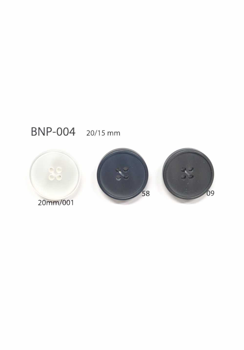 BNP-004 Biopolyester 4-hole Button IRIS