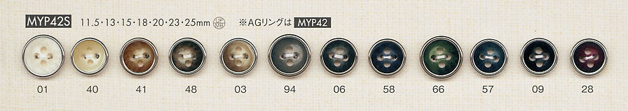 MYP42S Buffalo-like Silver 4-hole Polyester Button DAIYA BUTTON