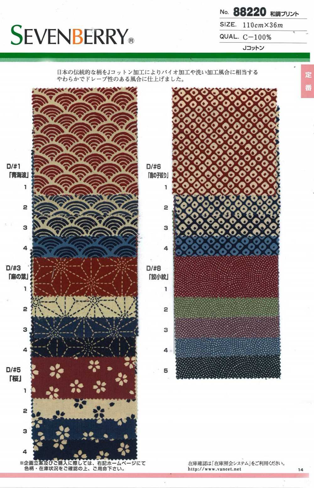 88220 SEVENBERRY Japanese Pattern Print[Textile / Fabric] VANCET