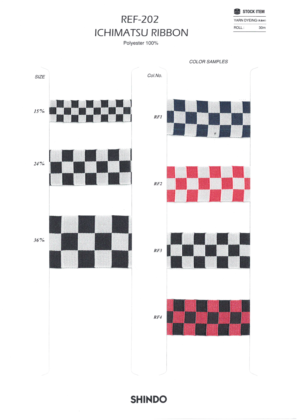 REF-202 Checkered Ribbon[Ribbon Tape Cord] SHINDO(SIC)