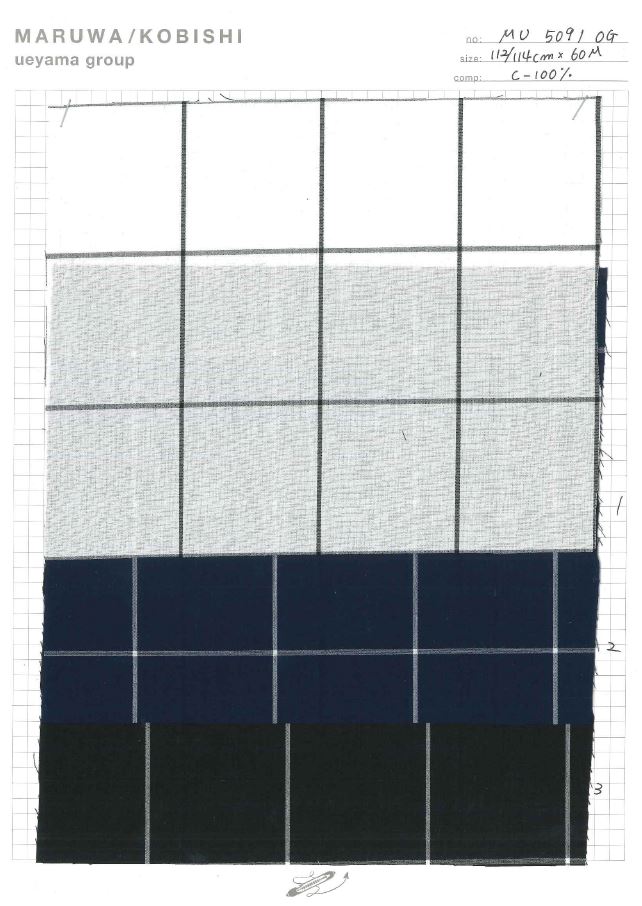 MU5091 Typewritter Cloth Check[Textile / Fabric] Ueyama Textile
