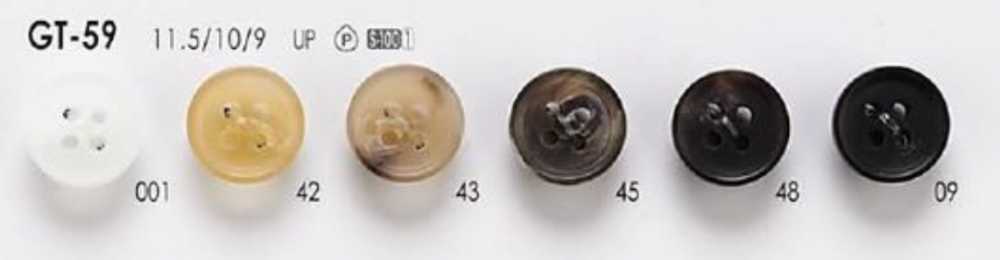 GT-59 Polyester Resin Front Hole 4 Holes, Matte Button IRIS
