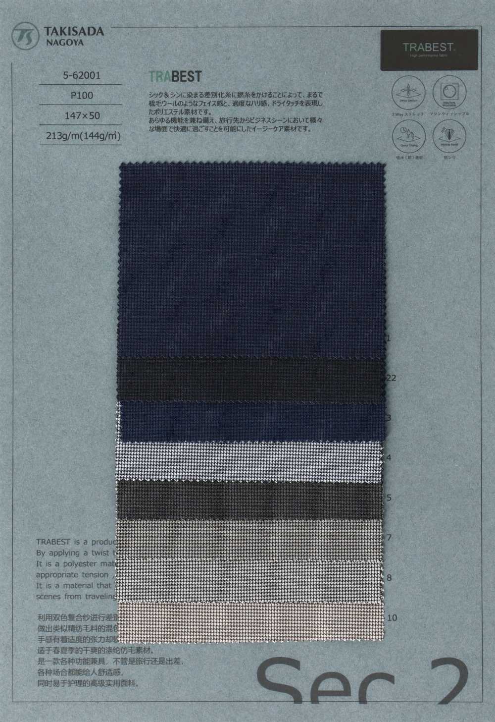 5-62001 TRABEST Dry Touch Tropical Houndstooth[Textile / Fabric] Takisada Nagoya