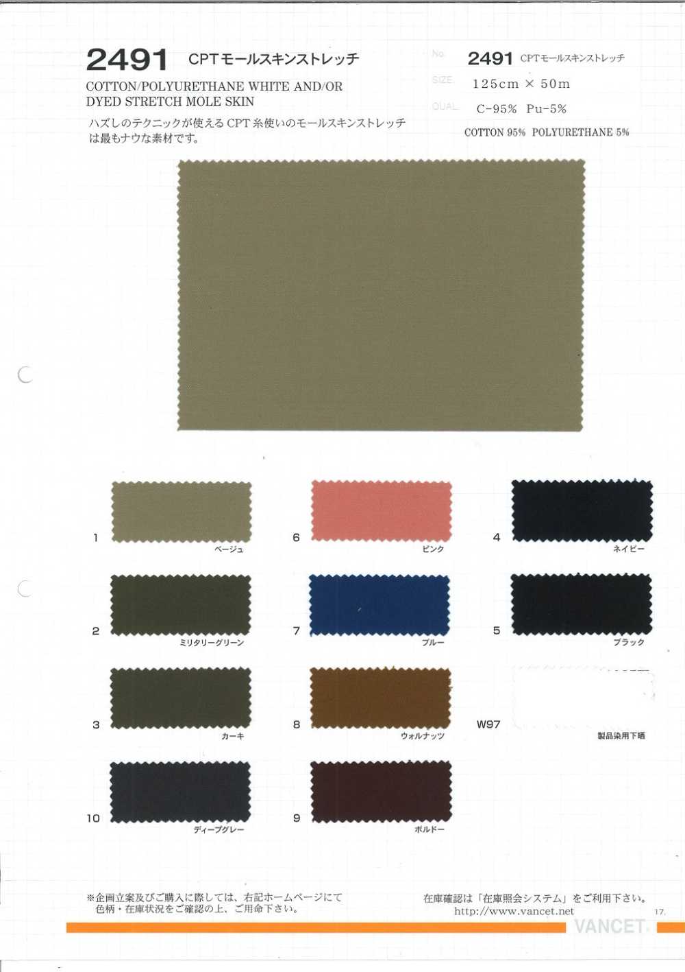 2491 CPT Moleskin Stretch[Textile / Fabric] VANCET