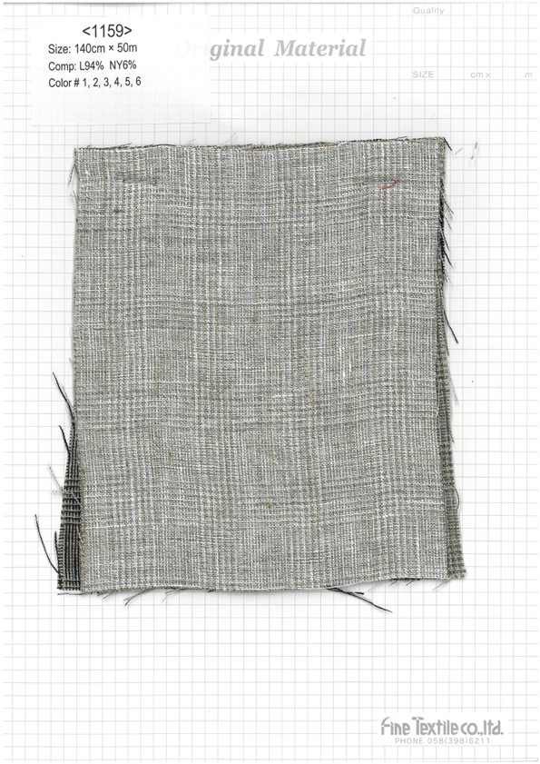1159 Linen Glen Check Washer Processing[Textile / Fabric] Fine Textile