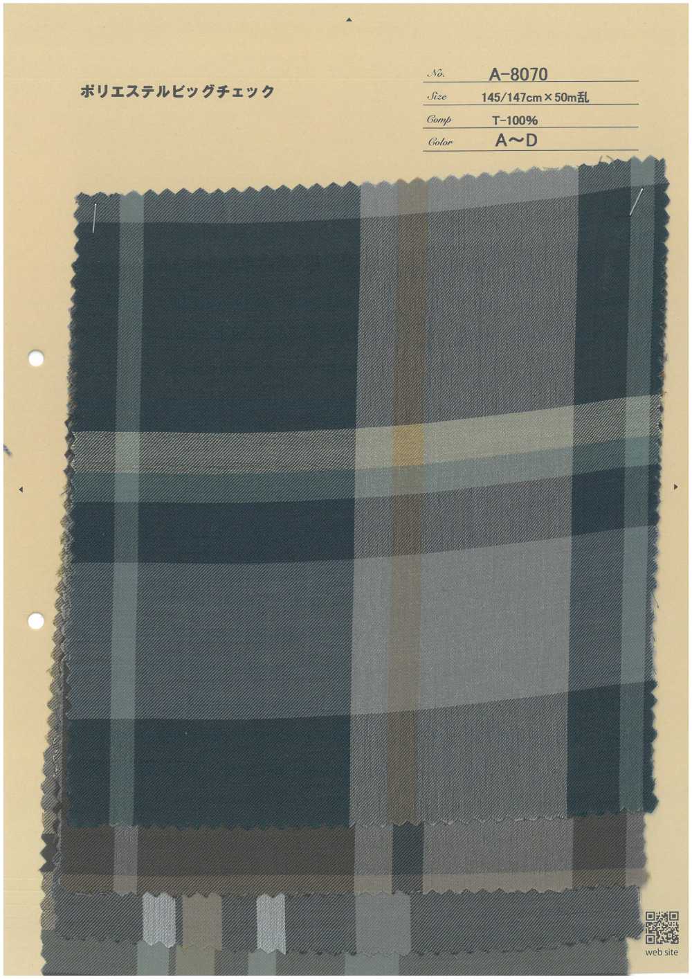 A-8070 Polyester Twill Big Check[Textile / Fabric] ARINOBE CO., LTD.