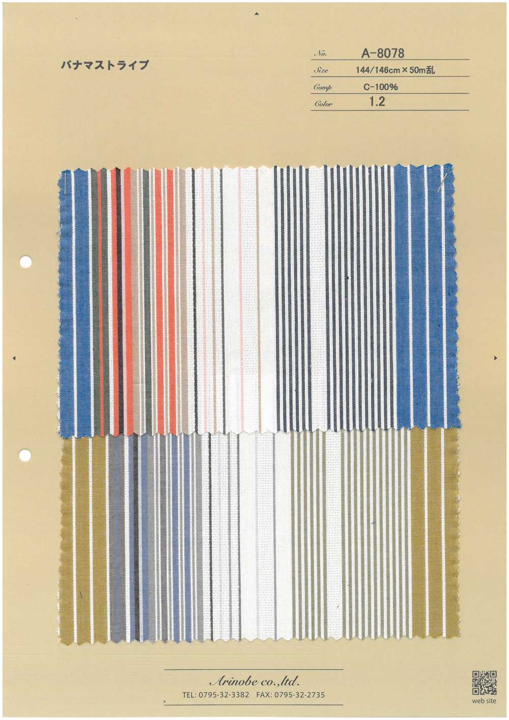 A-8078 Cotton Panama Stripe[Textile / Fabric] ARINOBE CO., LTD.
