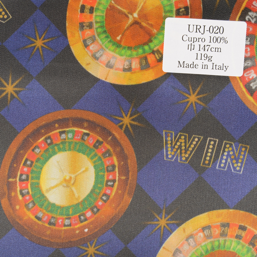 URJ-020 Made In Italy Cupra 100% Print Lining Casino Series Roulette Pattern TCS
