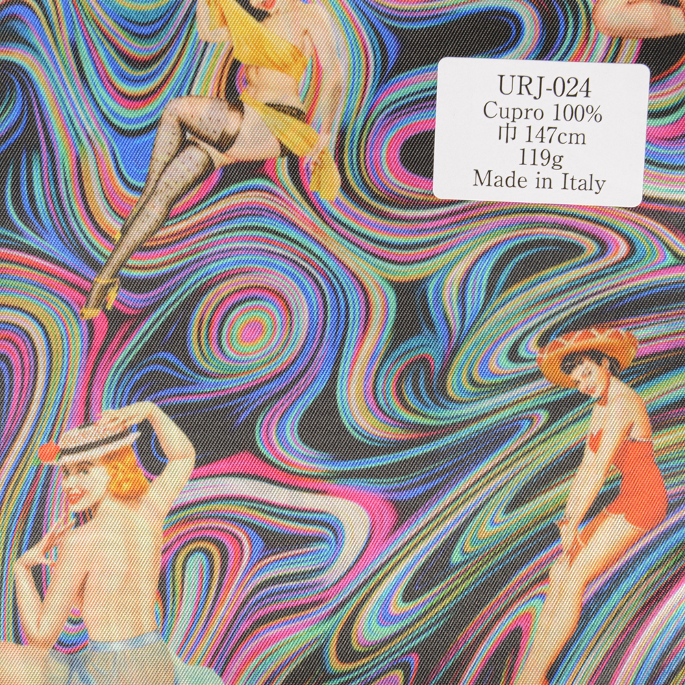 URJ-024 Made In Italy Cupra 100% Print Lining Women&#39;s Pop Art Pattern TCS