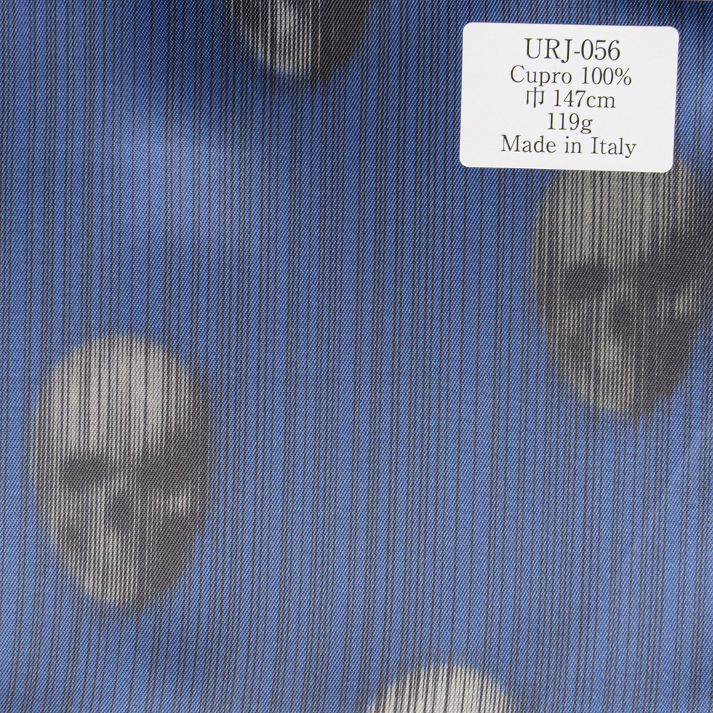 URJ-056 Made In Italy Cupra 100% Printed Lining Dark Horror Skeleton Pattern TCS