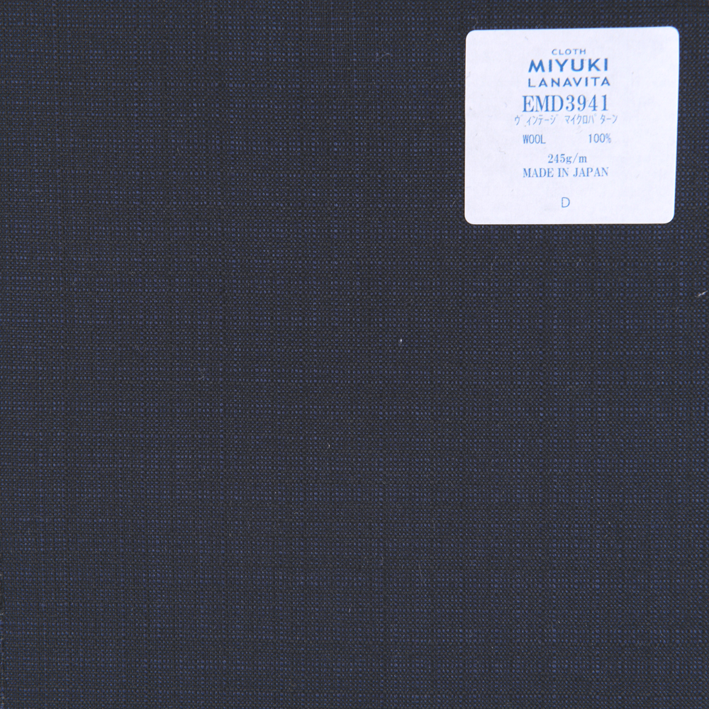 EMD3941 Fine Wool Collection Vintage Micro Pattern Navy Blue[Textile] Miyuki Keori (Miyuki)