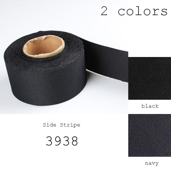 3938 Side Striple Tape, Mixed Weave, 50% Silk, 50% Cupra , Side Striple, 38mm Width[Ribbon Tape Cord] Yamamoto(EXCY)