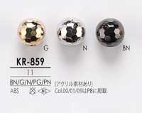 KR859 Transparent &amp; Metal Diamond Cut Button IRIS Sub Photo