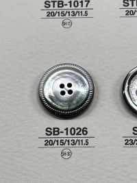 SB-1026 Mother Of Pearl Shell 4-hole Front, Glossy Buttons IRIS Sub Photo