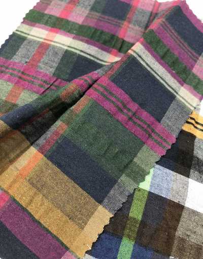 SB3504 Cotton / COOLMAX Madras Seersucker[Textile / Fabric] SHIBAYA Sub Photo