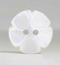 SSO18 Natural Material Shell Flower-shaped 2 Holes Glossy Button IRIS Sub Photo