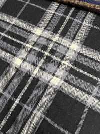 16362 Yarn-dyed Organic Cotton Herringbone Shirring Check[Textile / Fabric] SUNWELL Sub Photo
