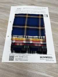 16362 Yarn-dyed Organic Cotton Herringbone Shirring Check[Textile / Fabric] SUNWELL Sub Photo