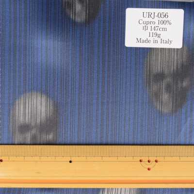 URJ-056 Made In Italy Cupra 100% Printed Lining Dark Horror Skeleton Pattern TCS Sub Photo
