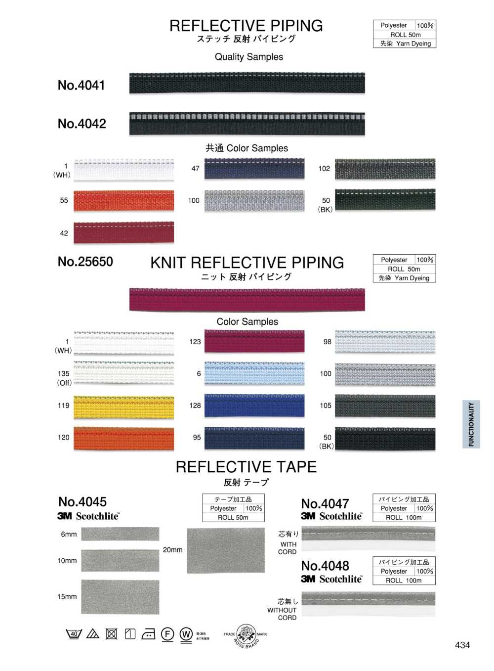 4041 Stitch Roll Piping[Ribbon Tape Cord] ROSE BRAND (Marushin)