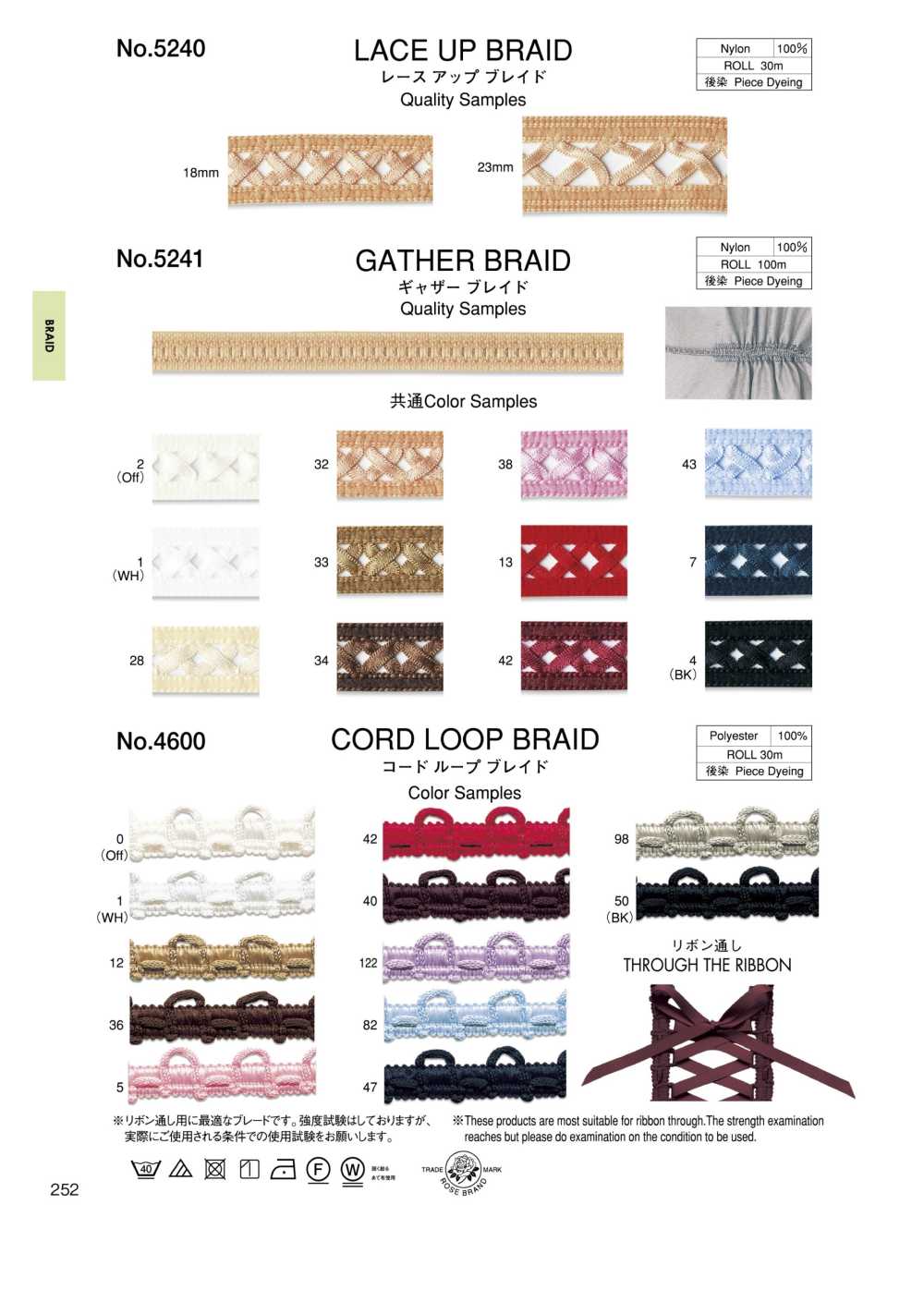 4600 Cord Loop Braid[Ribbon Tape Cord] ROSE BRAND (Marushin)