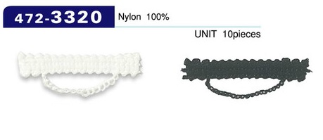 472-3320 Button Loop Chain Cord Type Horizontal 33mm (10 Pieces)[Button Loop Frog Button] DARIN