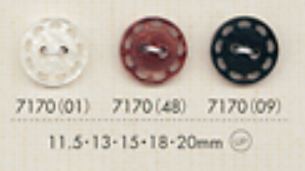 7170 2-hole Stitch Engraved Button DAIYA BUTTON(DAIYA BUTTON)