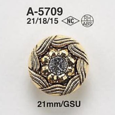 A5709 Glass/ABS Resin Rectangle Ring Half-ring Shank Button IRIS