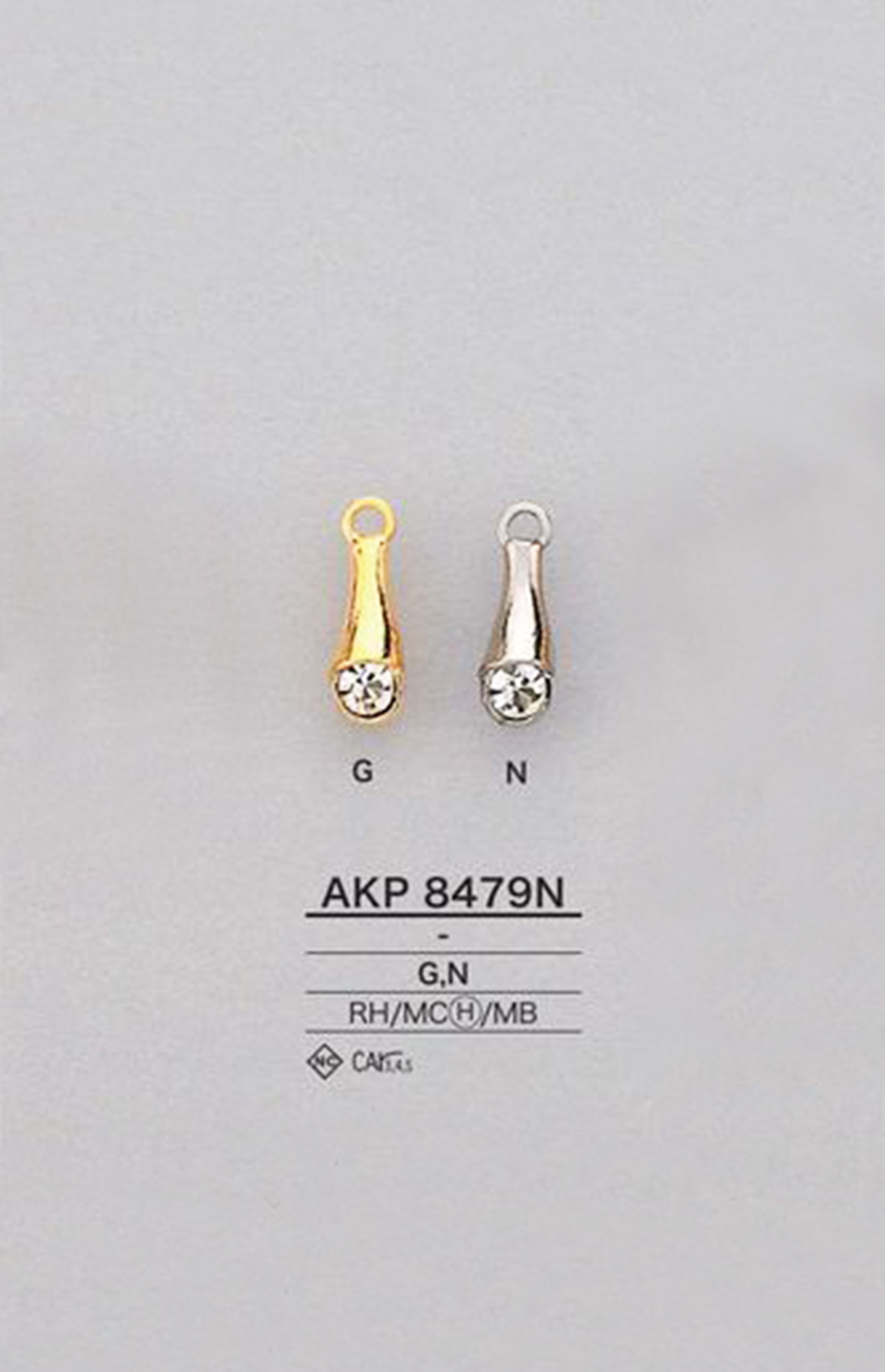 AKP8479N Rhinestone Zipper Point (Pull Tab) IRIS