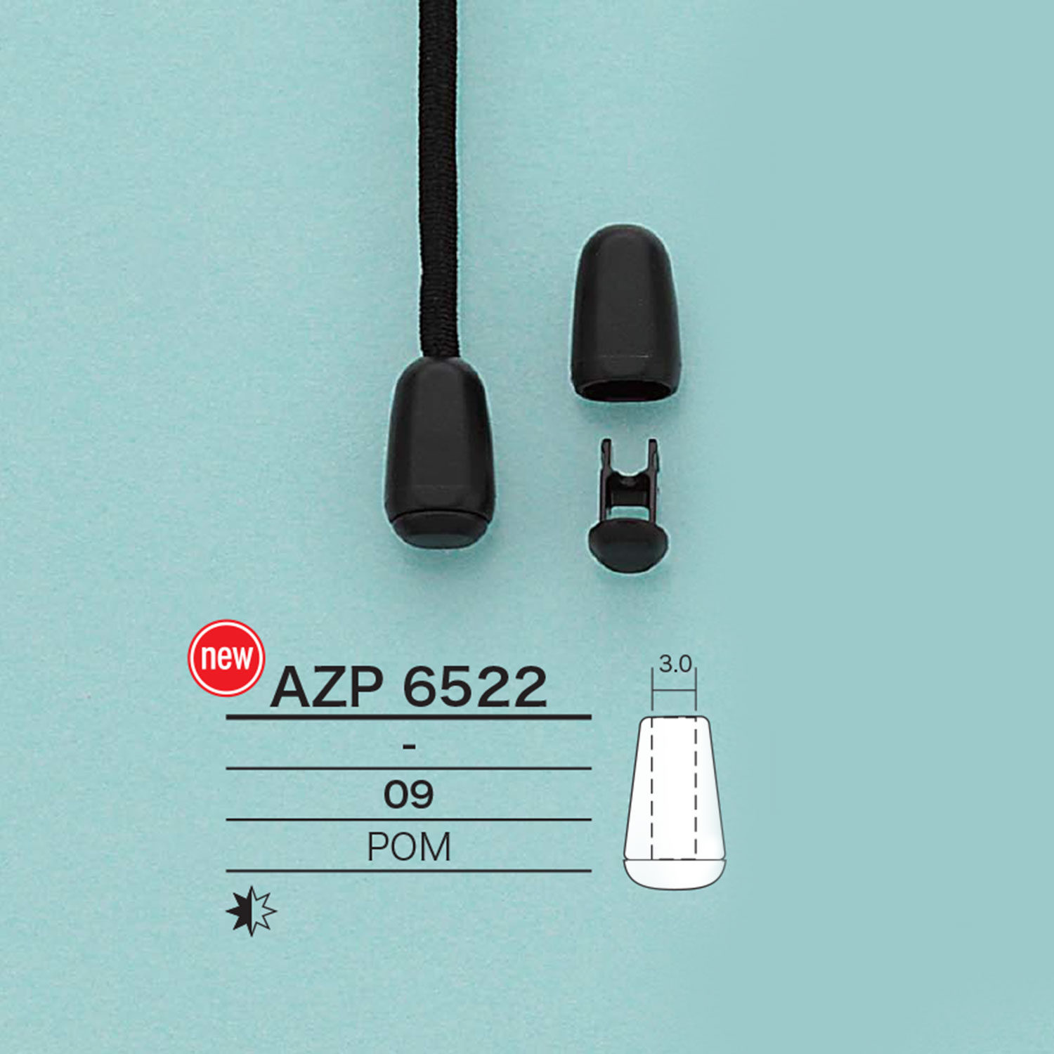 AZP6522 Separate Cord End[Buckles And Ring] IRIS