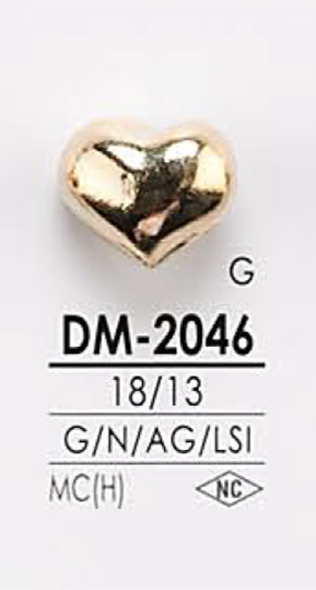 DM2046 Heart-shaped Metal Button IRIS