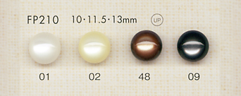 FP210 DAIYA BUTTONS Shell-like Polyester Button (Hemisphere) DAIYA BUTTON