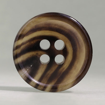 HB160 Real Buffalo Horn Buffalo Button With 4 Front Holes IRIS