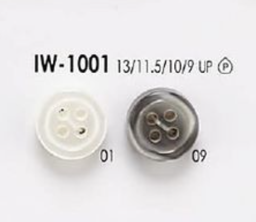 IW1001 Polyester Resin Button With 4 Front Holes IRIS