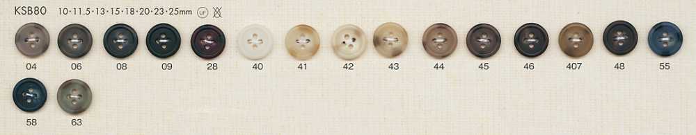 KSB80 Elegant Color Rich 4-hole Polyester Button DAIYA BUTTON