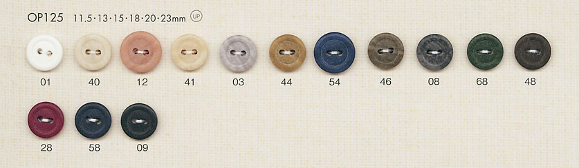 OP125 Natural 2-hole Polyester Button DAIYA BUTTON