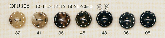 OPU305 Stitch Design 4 Holes Tortoiseshell Polyester Button DAIYA BUTTON
