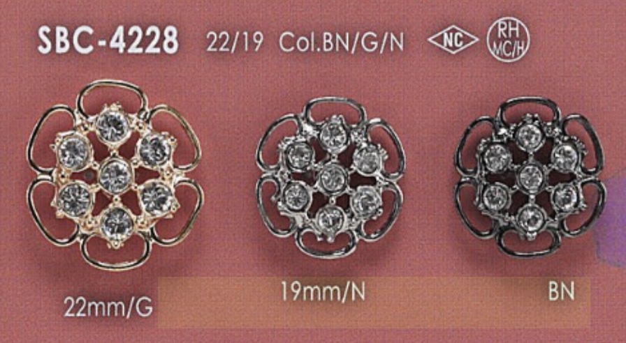 SBC4228 Glass/high Metal Half-circle Button IRIS
