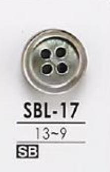 SBL17 Mother Of Pearl Shell 4-hole Button, Colorless IRIS