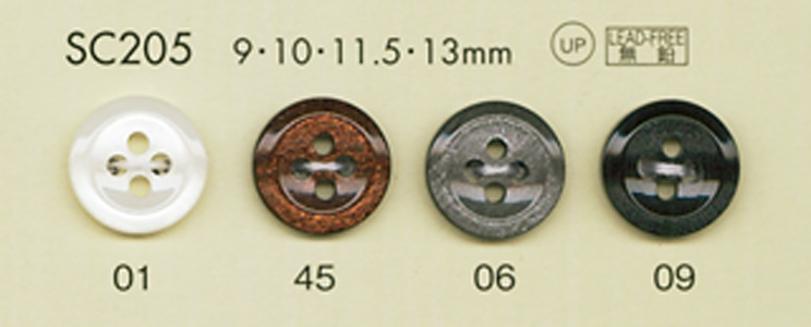 SC205 DAIYA BUTTONS Impact Resistant HYPER DURABLE "" Series Shell-like Polyester Button "" DAIYA BUTTON