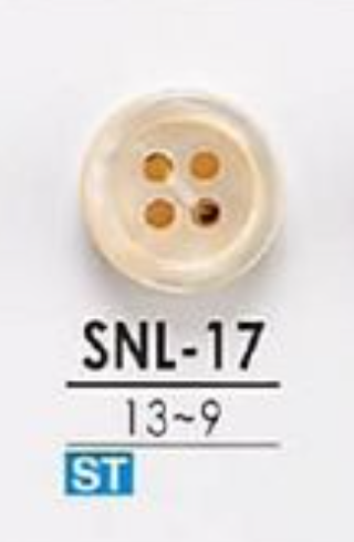 SNL17 Colorless Button With 4 Front Holes Made From Takase Shell IRIS