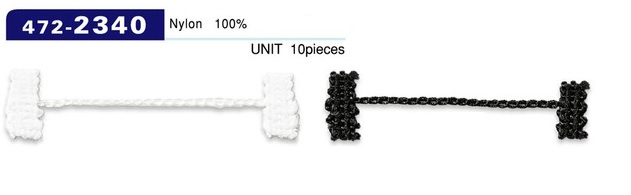 472-2340 Button Loop Lining Stop Chain Cord Type Overall Length 58mm (10 Pieces)[Button Loop Frog Button] DARIN