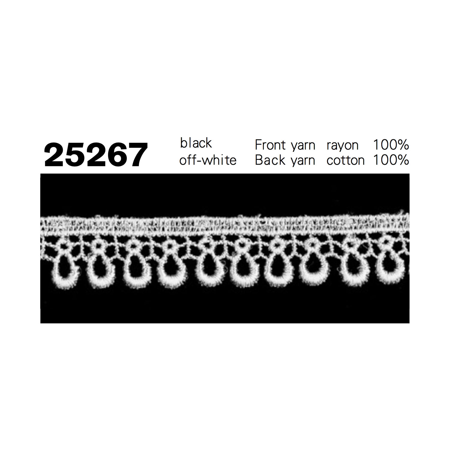 25267 Narrow Width Chemical Lace Kyowa Lace