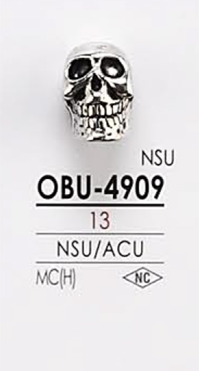 OBU4909 Skull Type Metal Button IRIS